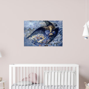 Night with her Train of Stars (Angel with Cherubs) Poster