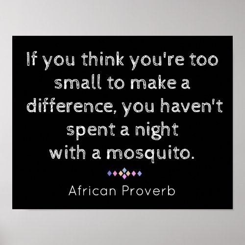 Night with Mosquito _ African proverb _ print