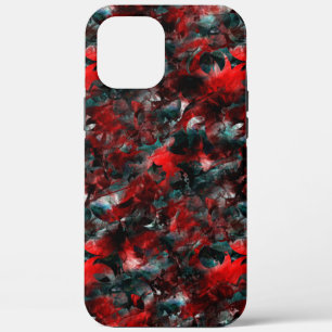 Night with showy spoiled red leaves fallen on ash iPhone 12 pro max case