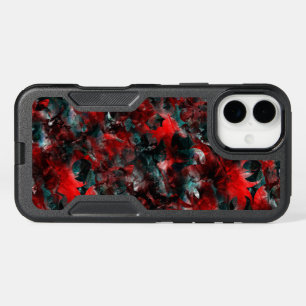 Night with showy spoiled red leaves fallen on ash iPhone 16 plus case