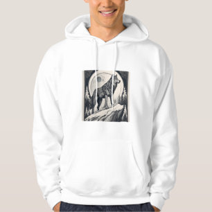 Night Wolf Howl – Moonlight & Forest Esthetic Hoodie