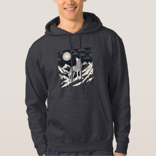 Night Wolf Howl – Moonlight & Forest Esthetic Hoodie
