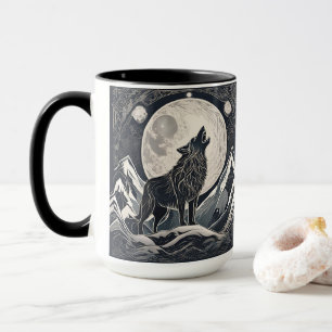 Night Wolf Howl – Moonlight & Forest Esthetic Mug