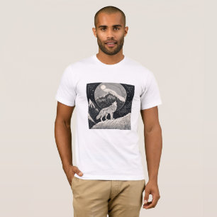 Night Wolf Howl – Moonlight & Forest Esthetic T-Shirt