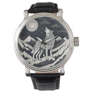 Night Wolf Howl – Moonlight & Forest Esthetic Watch