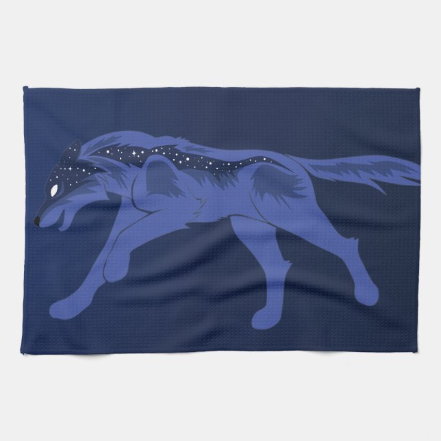 Night Wolf Kitchen Towel (Horizontal)