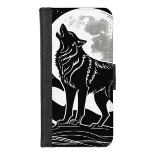Night Wolf Silhouette Design iPhone 8/7 Wallet Case