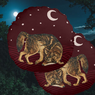 Night wolf winter pillow forest animal