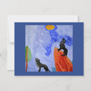 Night Wolves Magic Postcard