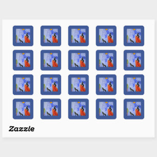 Night Wolves Magic Square Sticker