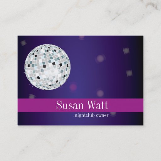 Customizable Nightclub Disco Ball Business Card