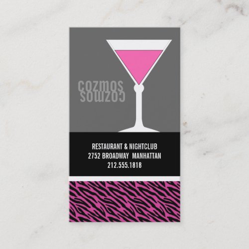 Nightclub or Bartender Business Cards