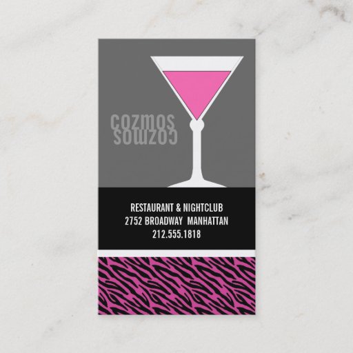 Customizable Nightclub or Bartender Business Cards