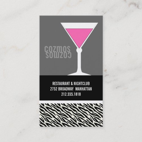 Nightclub or Bartender Business Cards