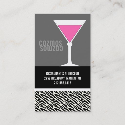 Customizable Nightclub or Bartender Business Cards