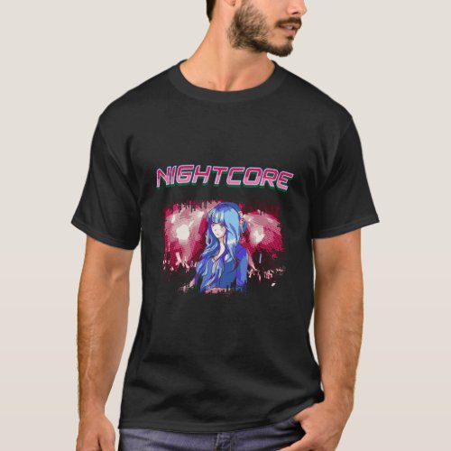 Nightcore Music And Japanese Anime Equals Love Hoo T_Shirt