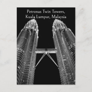 Nightfall Brilliance at the Petronas Twin Towers Postcard