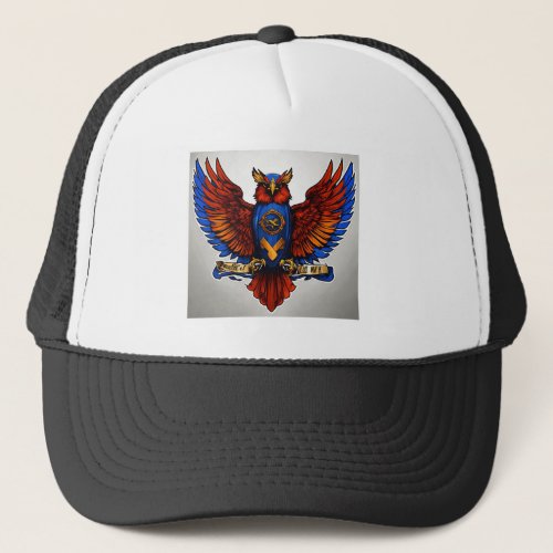 Nightfall Emissary Owl and Spiderweb Embroidered Trucker Hat