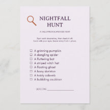Nightfall Hunt Editable Halloween Scavenger Card