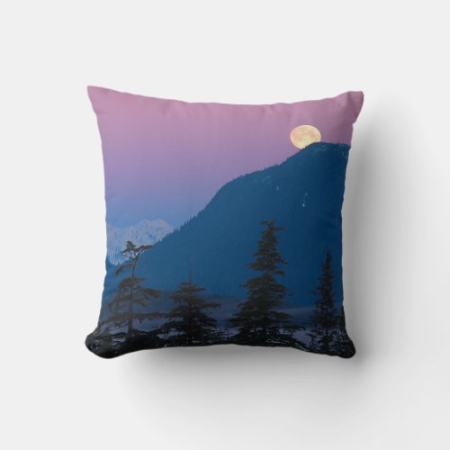 Nightfall in Alaska Throw Pillow