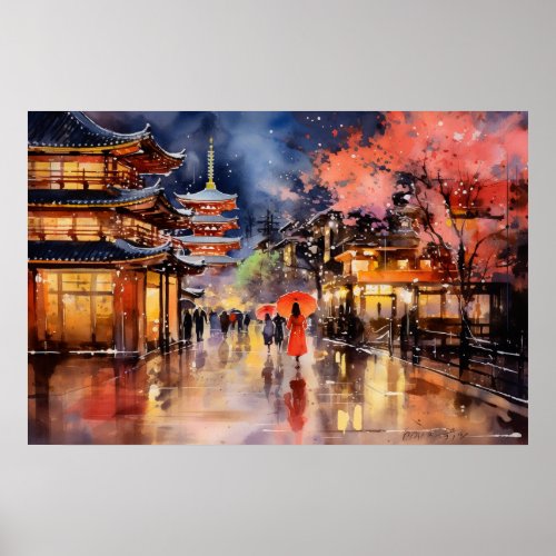 Nightfall in Gion _ Art Print Collection