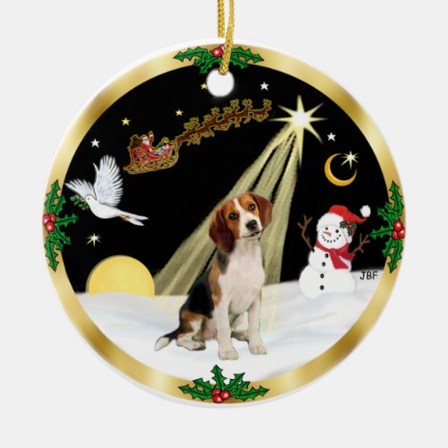NightFlight_  Beagle Ceramic Ornament