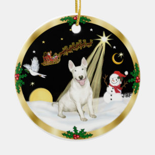 NightFlight- Bull Terrier Ceramic Ornament