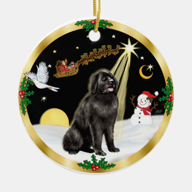 NightFlight-  Newfoundland Ceramic Ornament (Front)