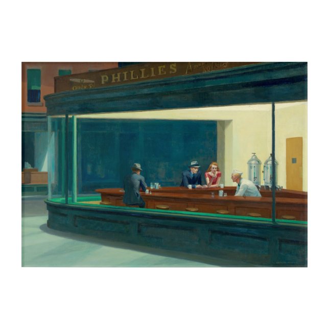 Nighthawks 1942 by Edward Hopper Acrylic Print (Front)