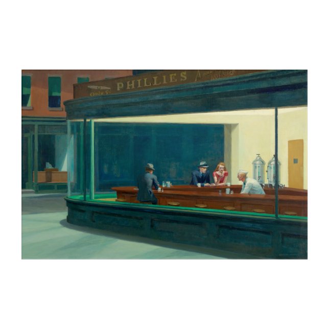 Nighthawks 1942 by Edward Hopper Acrylic Print (Front)