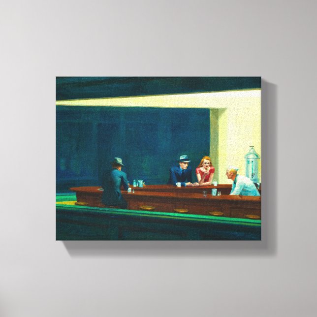 Nighthawks, 1942 by Edward Hopper Canvas Print (Front)