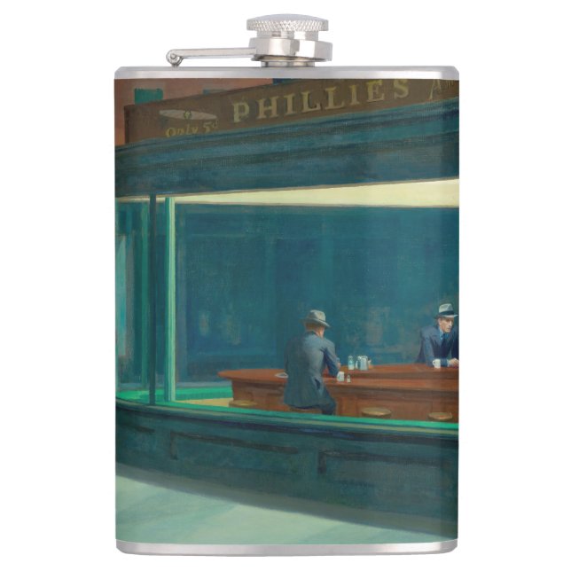 Nighthawks 1942 by Edward Hopper Flask (Front)