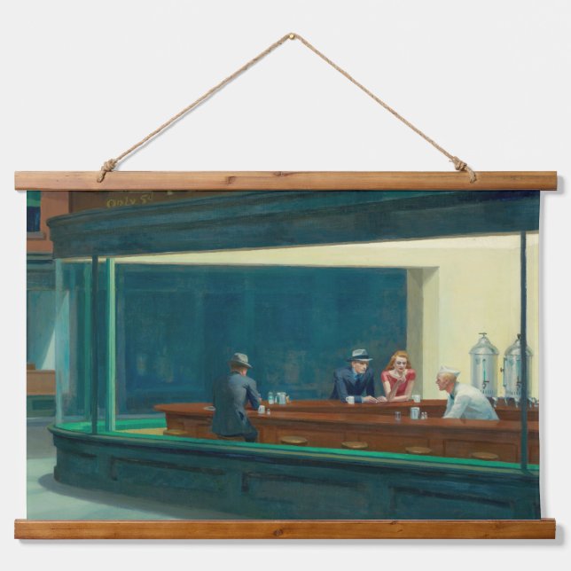 Nighthawks 1942 by Edward Hopper Hanging Tapestry (Front)