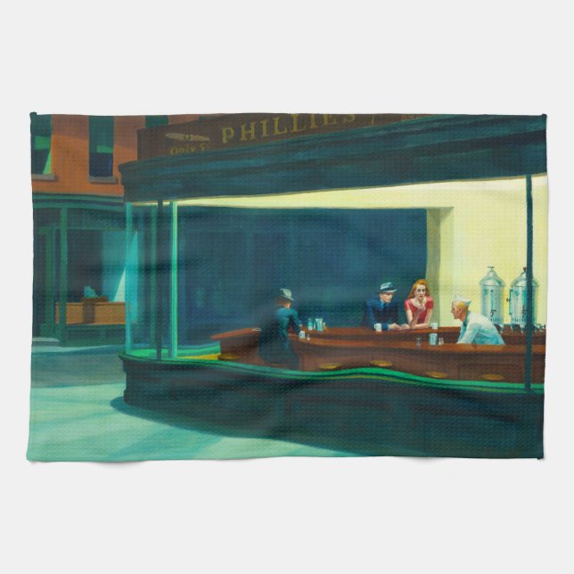 Nighthawks, 1942 by Edward Hopper Kitchen Towel (Horizontal)