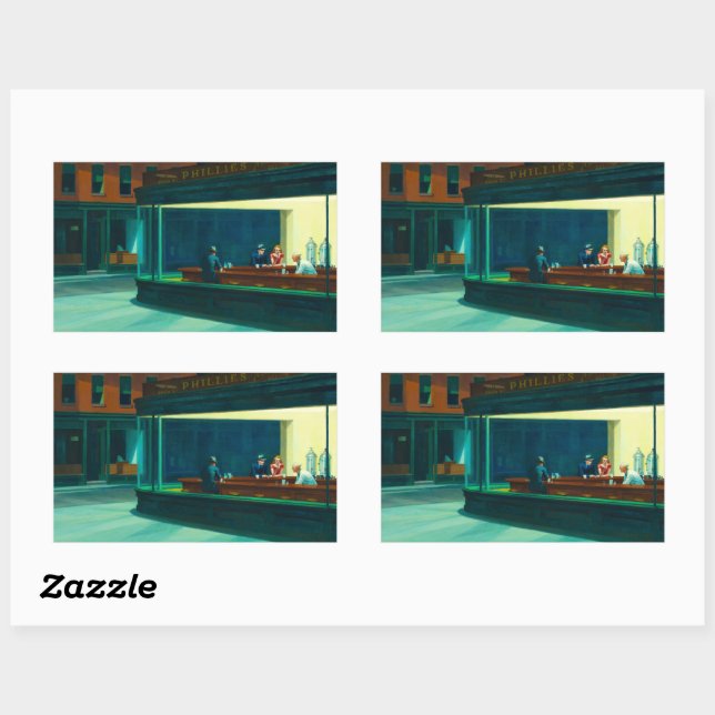 Nighthawks, 1942 by Edward Hopper Rectangular Sticker (Sheet)