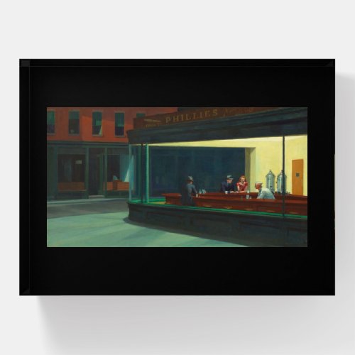 Nighthawks by Edward Hopper Paperweight