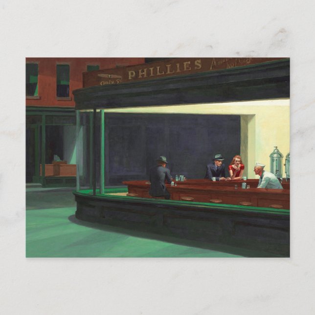 Nighthawks ~ Edward Hopper 1942 Postcard (Front)