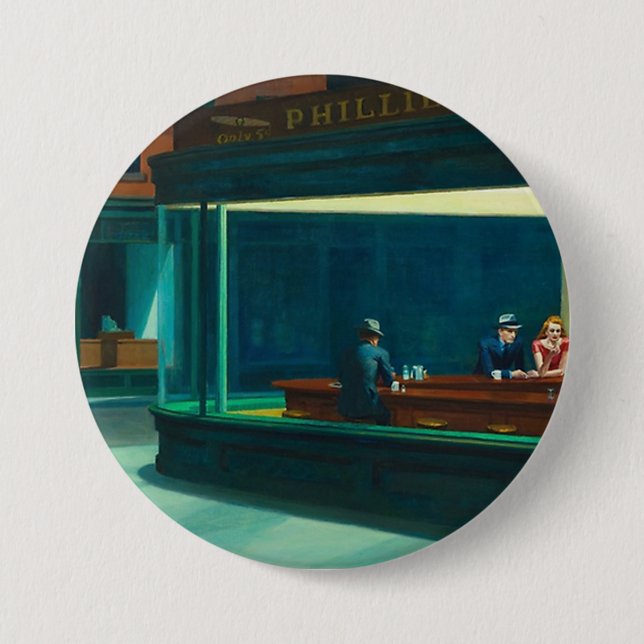 Nighthawks Edward Hopper Button (Front)