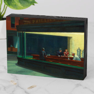 Nighthawks-Edward Hopper Wooden Box Sign