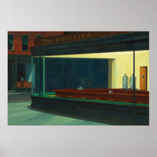Nighthawks - Empty diner - Edward Hopper -  Poster