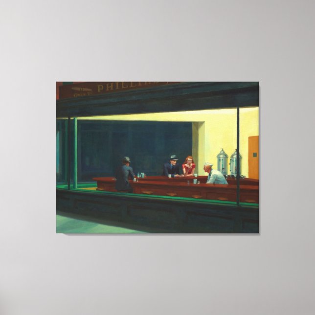 Nighthawks painting by Edward Hopper  Canvas Print (Front)