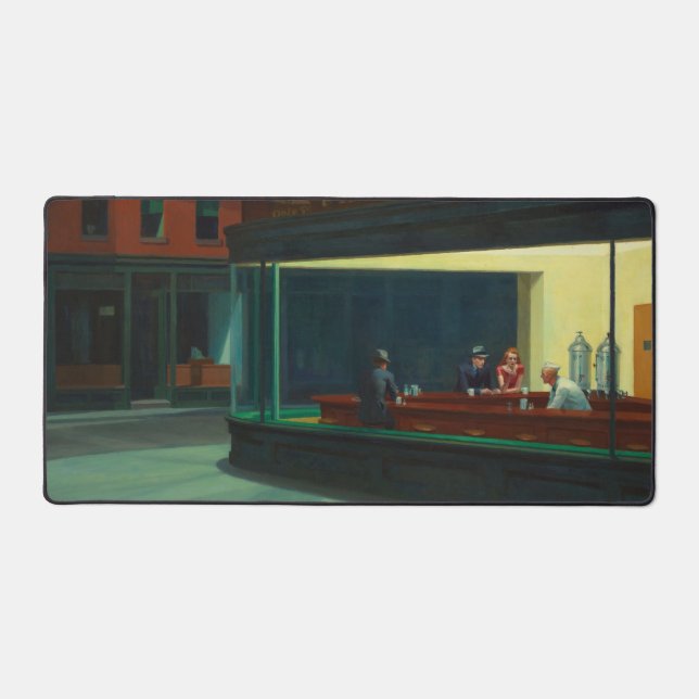 Nighthawks painting by Edward Hopper  Desk Mat (Front)
