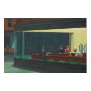 Nighthawks painting by Edward Hopper  Faux Canvas Print