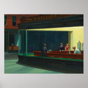 Nighthawks painting by Edward Hopper Poster