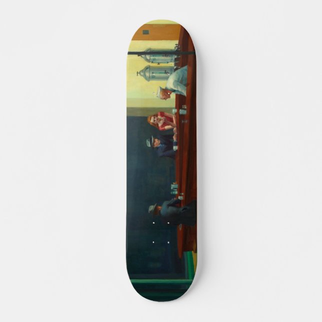 Nighthawks painting by Edward Hopper  Skateboard (Front)