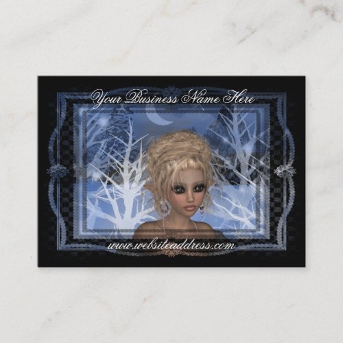 Nightime Winter Elf Fantasy Business Card
