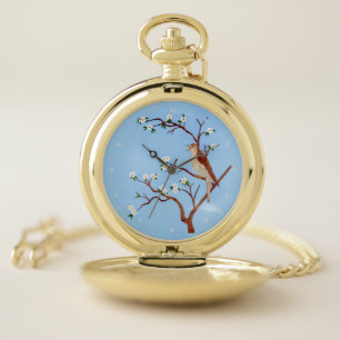 Nightingale Bird Pocket Watch
