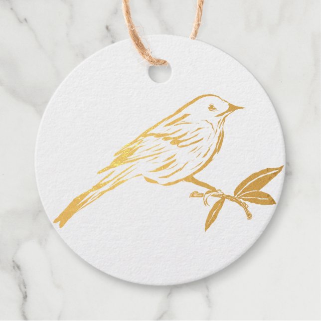 Nightingale  foil favor tags (Front)