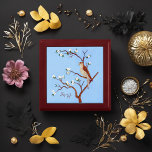Nightingale Gift Box<br><div class="desc">This product displays an image of a Nightingale bird, happily chirping away in a tree full of white blossoms. The original image was painted by the artist W.B. with acrylic paint.
The image can be resized. Text can be personalized or added.</div>