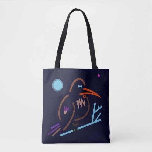 nightingale Modern Art Tote Bag _ smilelines